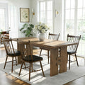 63-Inch Dining Table for 4-6, Solid Wood Kitchen Table with Large Tabletop and Heavy Duty Legs, Rectangular Farmhouse Eating Tables for Dining Room, Living Room, Rustic Brown