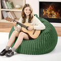 Homguava 2FT Bean Bag Chair, 2' Small Bean Bags with Memory Foam Filled, Beanbag Chairs with Machine Washable Cover Dutch Corded Plush Cover for Classroom,Living Room,Bedroom-Dark Green