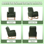 Aoiy & Wifon Rocking Chair Nursery, Modern Nursery Rocking Chairs with Side Pocket & Footrest, Upholstered Rocking Chair Nursery Glider, Boucle, Green