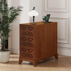 KEIKI End Table with 3 Drawers, Corner Table with 4 Open Shelves, Tall Side Table for Living Room, Bedroom and Corner