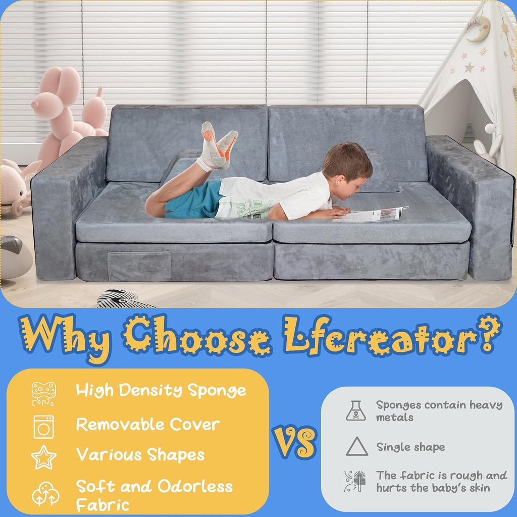 Modular Kids Sofa,Couch for Toddler and Baby Playroom/Bedroom,Perfect Toddler & Baby Couch for Play & Lounging,Ideal for Boys & Girls.New Recommended