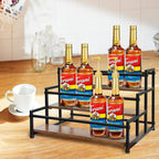 Klxuyuo 3-Tier Coffee Syrup Rack for 15 Bottles (750ml) –Sturdy Coffee Syrup Organizer for Bar, Kitchen, Café, Office