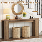 karlott 70.9 Inch Extra Long Console Table, Farmhouse Entryway Table with Thickened Base, Wood Sofa Table Behind Couch Table, Narrow Entryway Accent Table for Living Room, Hallway, Foyer, Fulton Pine