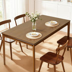 Hokway Small Dining Table, 43 Inch Rectangular Solid Wood Kitchen Table for Small Space, Easy Assembly, Dining Room Table for Home, Apartment, Office, Walnut