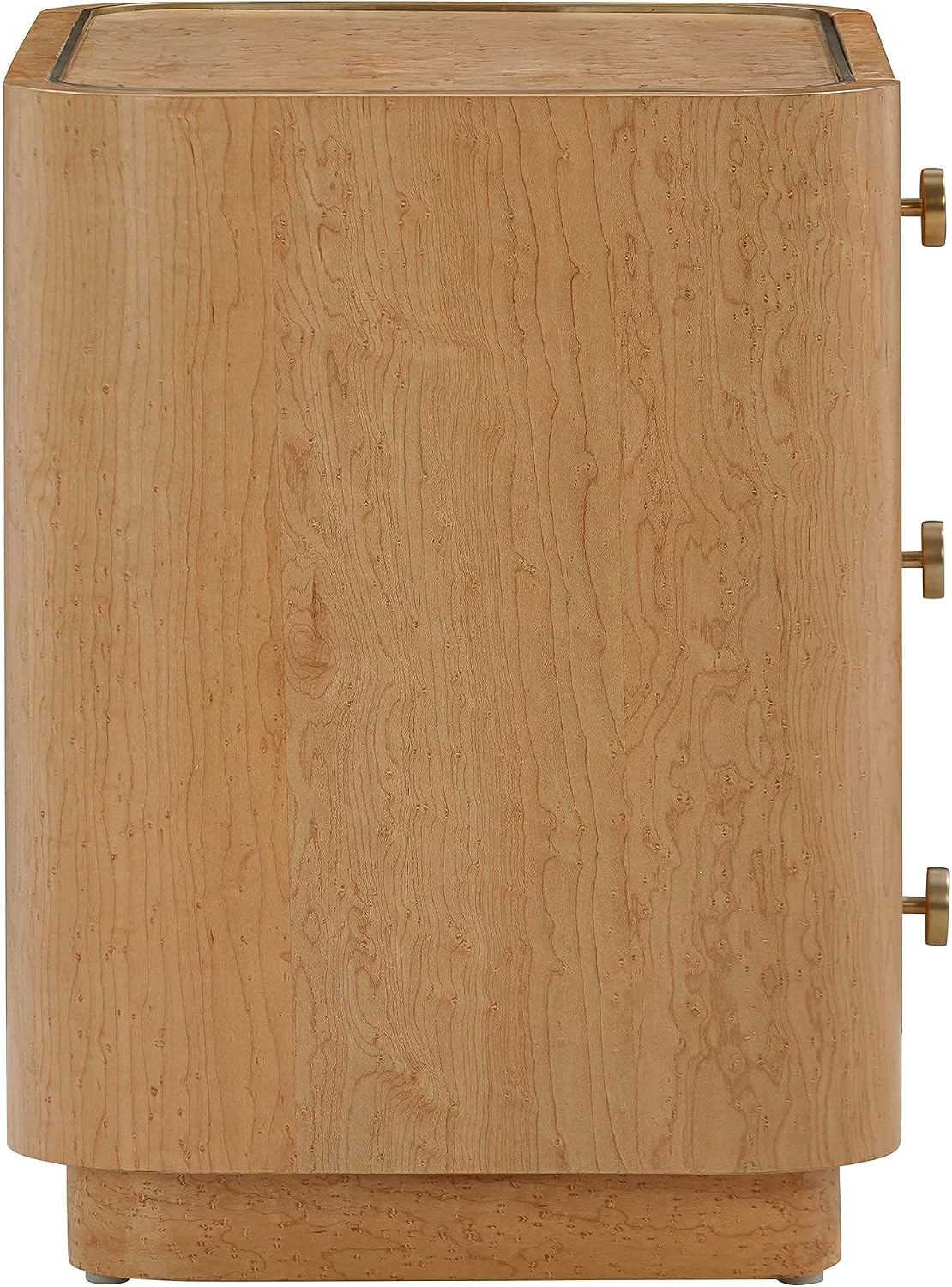 Tov Furniture Abigail Natural Birdseye Maple 3-Drawer Nightstand
