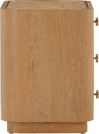 Tov Furniture Abigail Natural Birdseye Maple 3-Drawer Nightstand