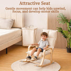 Swegrow Kids' Recliners，Rocker and Stationary Options, Sensory Rocking Chair for Kids & Toddlers，Versatile Floor Chair with Soft Fabric and Stability for Playroom, Bedroom, or Nursery (Beige)