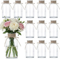 Mason Jar Glass Vases 12 Pack, Clear Wedding Centerpiece Vases | Rustic Farmhouse Style, Boho Decor, Bud Vase Design, Home Table Decoration, Party Decor, Vintage Display, Floral Arrangement