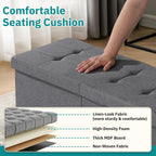 30-INCH Ottoman with Storage, Footrest Storage Bench, End of Bed Bench Coffee Table for Living Room, Bedroom, Entryway (Gray)