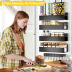 SMRCAD Magnetic Spice Rack for Refrigerator Seasoning Organizer for Spice Fridge Shelf storage Magnetic Shelf with Hook for Oven (BLACK, 5pack)