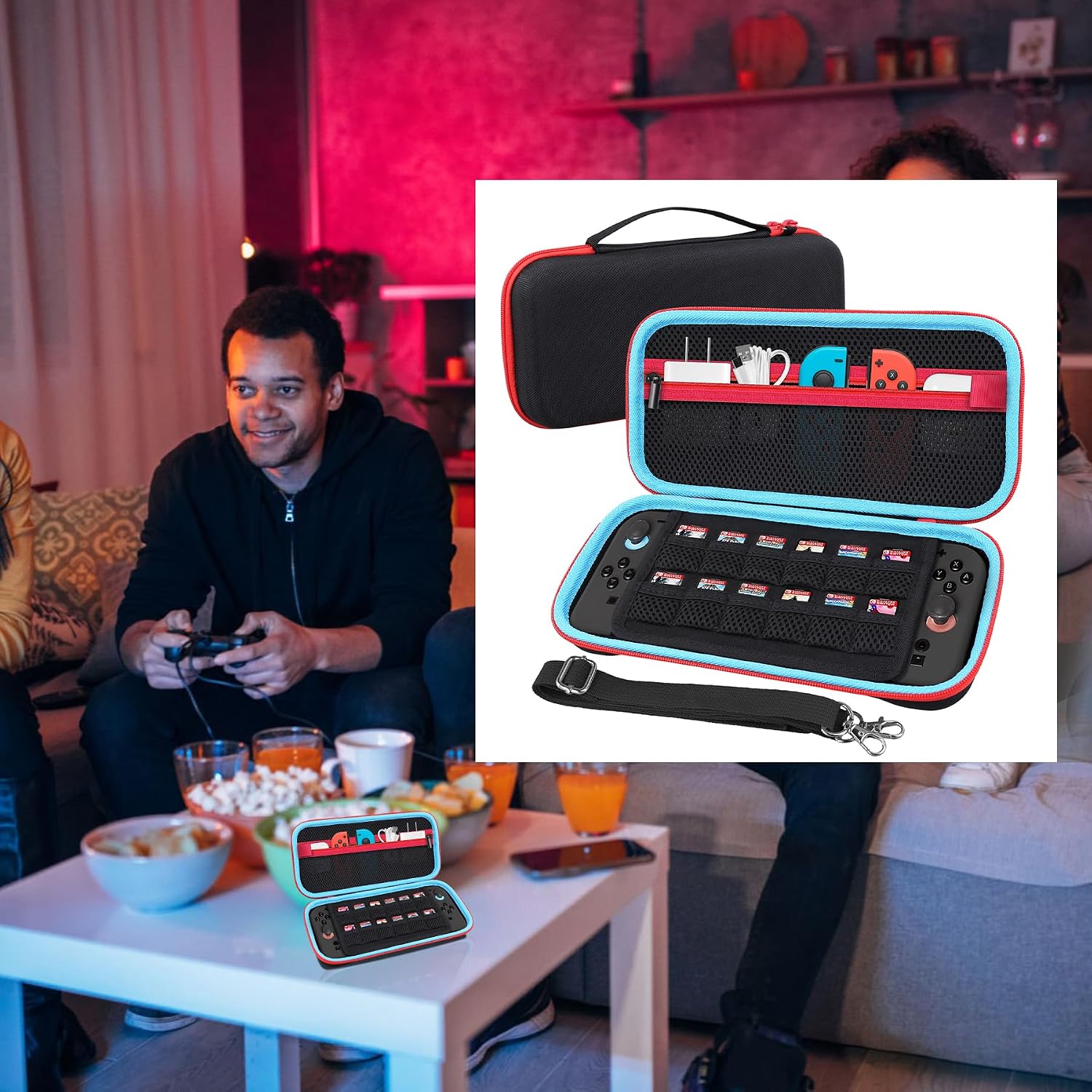 co2CREA Carrying Case for Nintendo Switch 2 (2025), Hard EVA Travel Bag Fits Nintendo Switch 2 Console, Holds 12 Game Cartridges, Organizer for Joy-Con and Accessories – Black