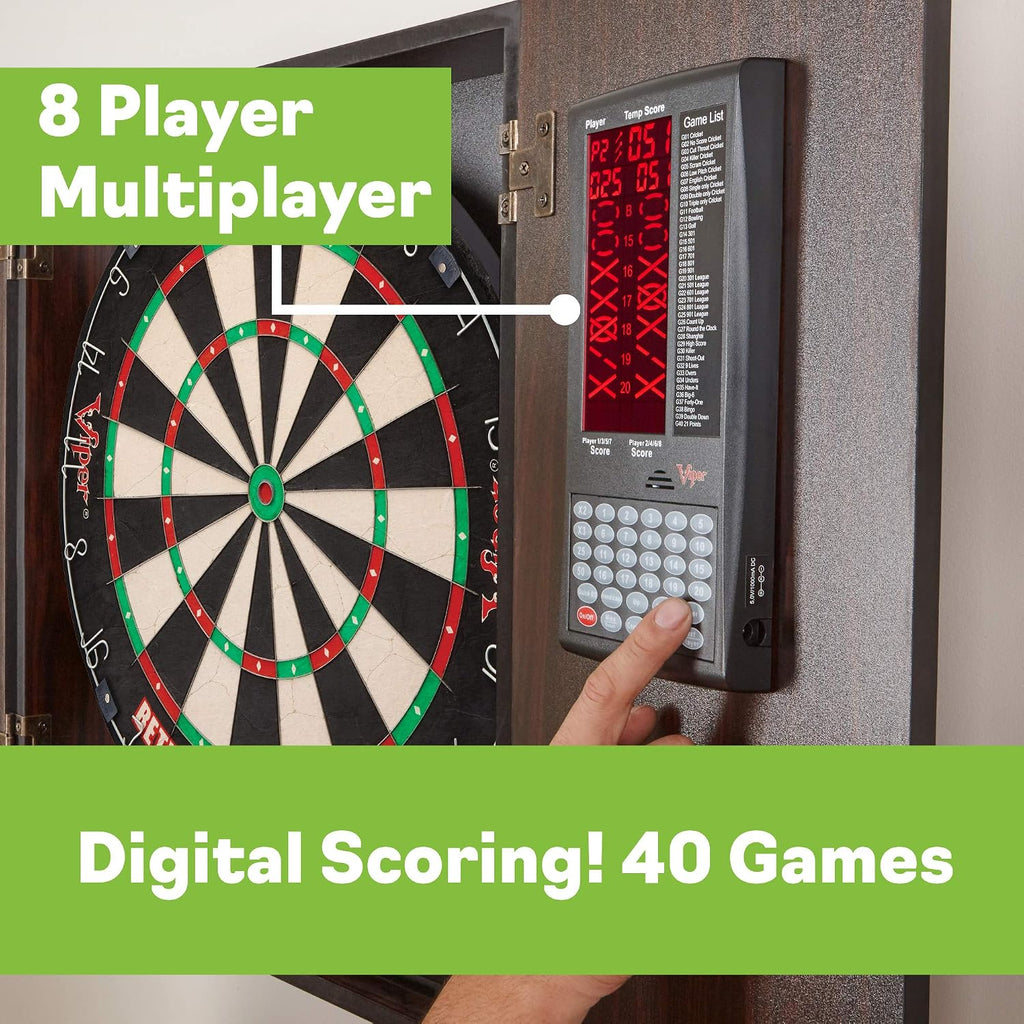 Deluxe Dartboard Cabinet with Integrated Pro Score and Cricket Scoreboard