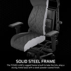 Corsair TC500 Luxe Gaming Chair – Premium Breathable Fabric – Wide Seat – Five-Way Adjustable Armrests – Adjustable Built-in Lumbar Support – 90-135 Degree Recline – Shadow
