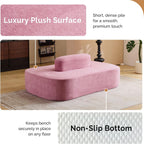 OmySalon 71.6'' Double-Sided Plush Waiting Room Bench, Fully Assembled, Seating for 4-6 People, Lobby Furniture for Beauty Salon, SPA & Office Lobby, Pink