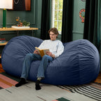 Jaxx Grand Lounger 7 Foot Bean Bag Sofa -Lush Velvet Navy