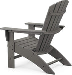 POLYWOOD Nautical 3-Piece Curveback Adirondack Chair Set with Side Table