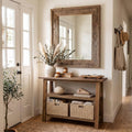 LITTLE TREE Solid Wood Console Table with Storage for Entryway, 41.34-Inch Small Farmhouse Sofa Table with 2-Tier Shelf for Living Room, Hallway, Entrance, Rustic Brown