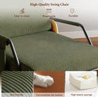 Furniliving Modern Glider Rocking Chair, Upholstered Nursery Glider Chair with Adjustable Recline & Retractable Footrest, Comfortable Lounge Chair for Mom Nursery Living Room Bedroom (Green)