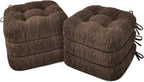 Shinnwa Dining Chair Cushions Set of 6, Dual-Layer Memory Foam Kitchen Chair Cushions, Patented Design Seat Pads with Ties, 16.5 x 16.5 x 3.5in, 6 Pack, Dark Brown