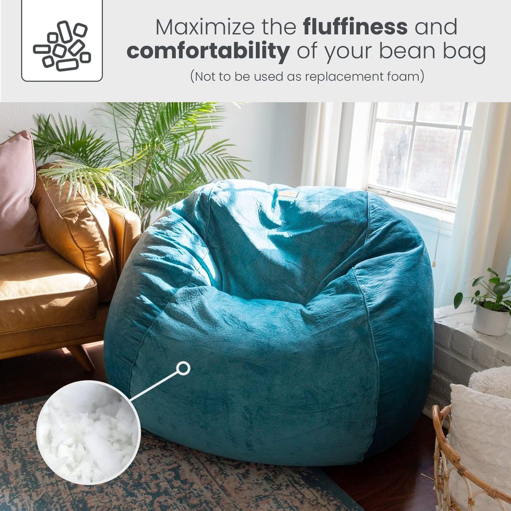 CordaRoy's Bean Bag Foam Fill Pack for Bean Bag Chairs and Pet Beds, Foam Only, White