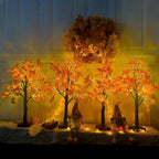 4Pcs Fall Lighted Maple Tree Decor 2FT96LED USB&Battery Operated Artificial Autumn Light up Trees Lights for Harvest Thanksgiving Decorations Tree Lights Table Light House Party Indoor Room Home Deco