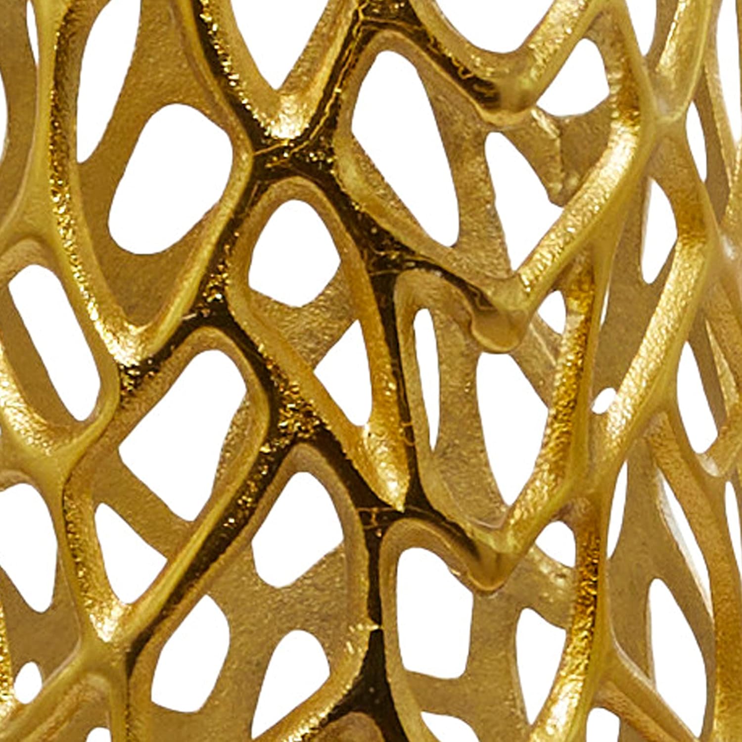 Deco 79 Aluminum Metal Coral Decorative Vase Centerpiece Vase, Vase for Home Decoration 10" x 10" x 45", Gold
