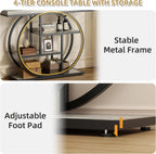 Shintenchi 41.3 inches Console Table with Storage, Industrial Entryway Table, 4-Tier Shelves Sofa Table Behind Couch, Narrow Wood Accent Table for Living Room, Entryway, Entrance, Hallway, Foyer, Grey