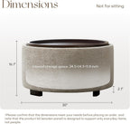 Zihanhome 30 Inch Round Storage Ottoman, Ottoman Coffee Table with Lift Off Lid, Boucle Modern Ottomans with Storage for Living Room, Bedroom, Apartments (Light Brown Striped)