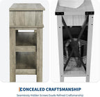 GarveeHome Entryway Table, Console Table with 2 Storage Drawers, 3 Tier Farmhouse Wooden Sofa Table, Hallway Tables for Entryway, Living Room, Rustic Grey