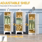 46"H White Metal Locker with 1 Lockable Door and 2 Adjustable Shelves For Employees,3 Tier Small Storage Cabinet with Detachable Legs and Vintage Handle for Kitchen, Office,School,Gym,Easy Assembly