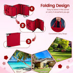 DREAMADE Tanning Chair, Adjustable Beach Lounge Chair w/Face Hole, Pillows, 4-Position Backrest & Footrest, Supports 330 lbs, Outdoor Lounge Chairs for Patio Lawn Camping, Red