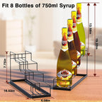 Invech Coffee Syrup Organizer Rack 2 Pack, Metal Syrup Holder for Coffee Bar Kitchen, 4-Tier Coffee Station Organizer for 8 Bottles Syrup Wine Dressing