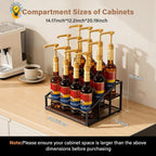 kimilus Coffee Syrup Organizer Rack, Liquor Bottle Display Shelf, 3 Tier 12 Syrup Bottles Holder Stand for Coffee Bar Kitchen Small Wine Rack for Family Storage for Syrup Wine Dressing