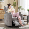 Power Recliner,Nursery Swivel Glider Rocking Chair with USB Port,Upholstered Adult Recliner Nursery Rocker Chair with 2 Pillows for Living Room Bedroom Nursery(Lightgrey, Power-Driven)