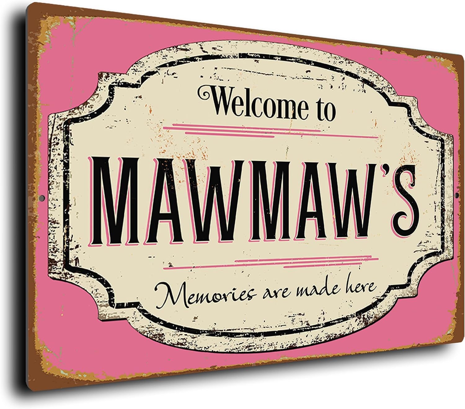 Welcome to Mawmaw’s Sign – Vintage Kitchen Wall Plaque – Durable Aluminium Composite – UV-Protected Fade-Resistant Print – Indoor/Outdoor Home Décor Gift for Mawmaw