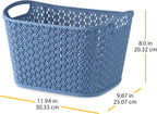 Whitmor Resin Form Tote Link Stitch, Small, DARK BLUE，4 Pack