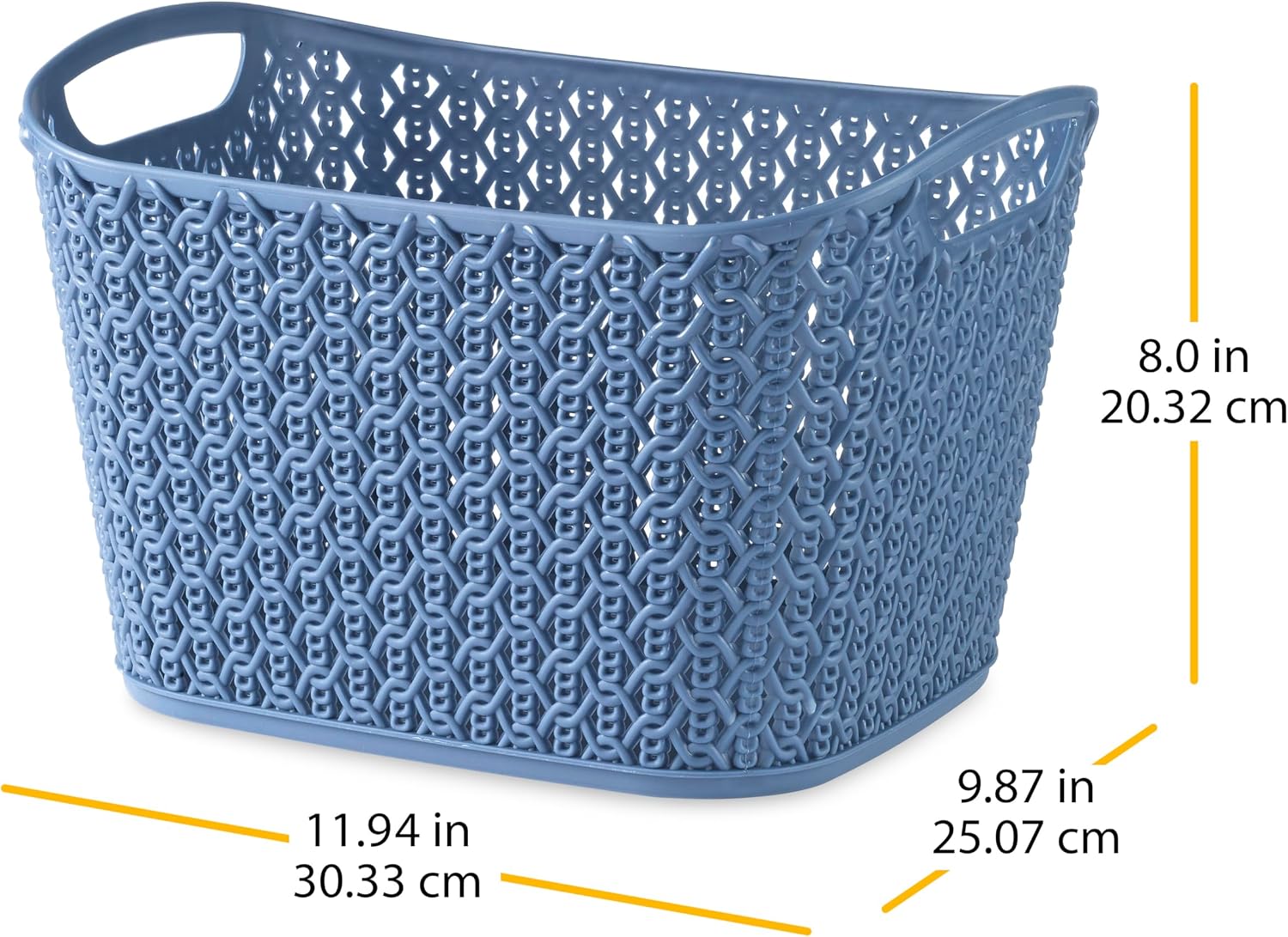 Whitmor Resin Form Tote Link Stitch, Small, DARK BLUE，4 Pack