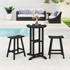 Costaelm Outdoor Bar Table, 37" Counter Height Round Patio Cocktail Bar Table, Patio Bar Table Bistro Dining Table Pub Table for Front Porch Deck, Backyard, Garden, Black