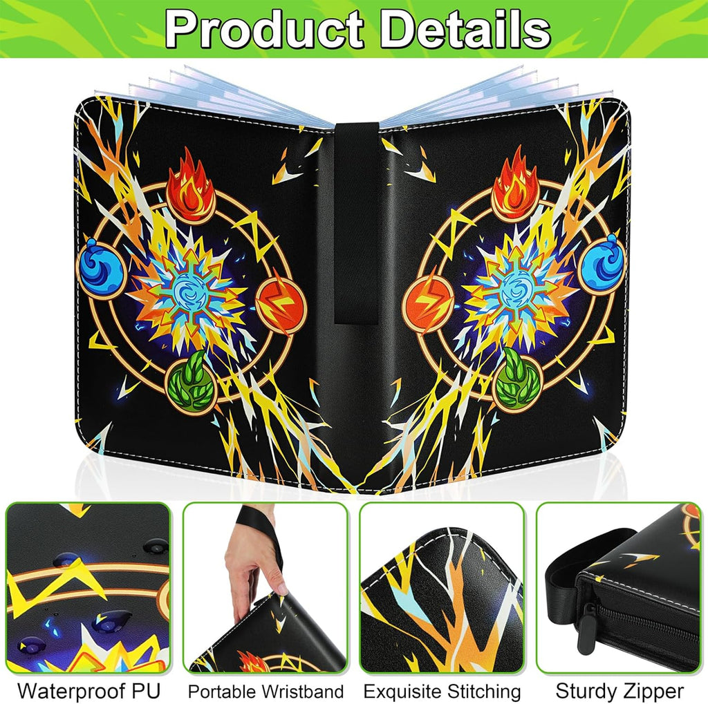 Card Binder for Cards, 9-Pocket Trading Card Binder with 50 Removable Sleeves Fits 900 Cards, Great Creative Design Card Collection Binder Album Gift for Boys Girls Aged 4 to 16 (900 Pockets)