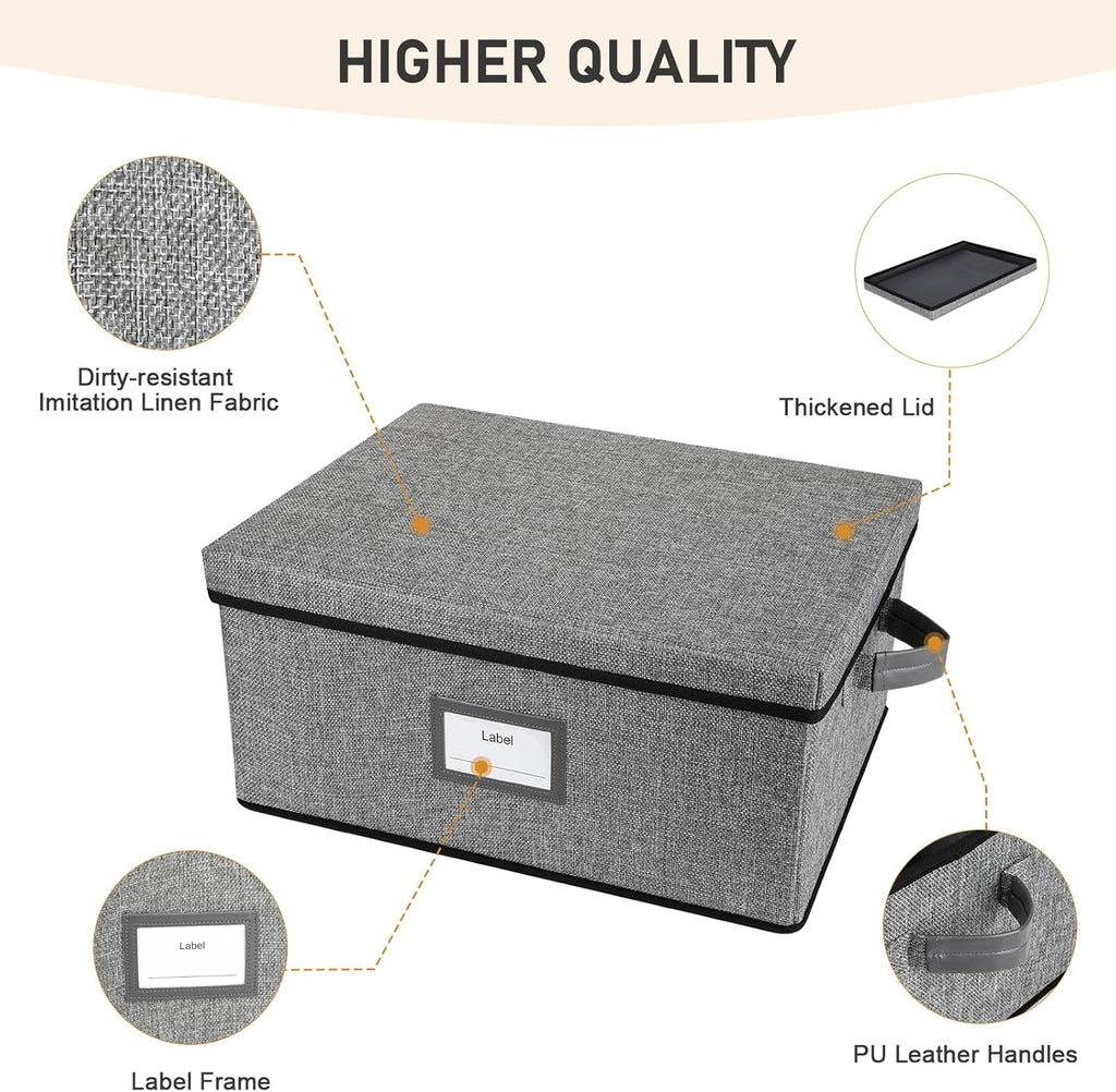 Lukeline VHS Storage Box with Lid, Large Capacity VHS Storage Case Holds 50 Tapes, Stackable VHS Holder Storage Containers for Living Room, Bedroom, Study Room,2-Pack