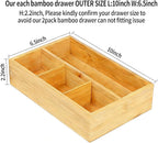 2 Pack Bamboo Tea Bag Organizers, Wood Tea Bag Storage for Drawers, Coffee Drawer Organizer for Coffee Station, Sugar Packet,Small Packet,Each Outer Dimension:10 x 6.5 x 2.2inch