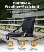 Everlasting Comfort Stadium Seats with Back Support - Adjustable Memory Foam Bleacher Chairs with Back and Cushion, Portable, Easy Folding Stadium Seat Cushion with Storage Pocket