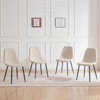 Dining Table Set for 4, Modern Table and Chairs Set of 4, 5 Piece Dining Table Set Include Wooden Rectangle Kitchen Table and 4 Fabric Chairs Ideal for Kitchen Dining Room Easy to Assemble
