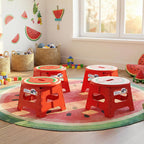 ACSTEP 9 Inch Folding Step Stool for Kids, Sturdy Collapsible Step Stool Foldable Up to 300 lbs for Toddlers, Non Slip Foot Stools with Handle for Kitchen, Bathroom, Bedroom, Outdoor, Watermelon Red
