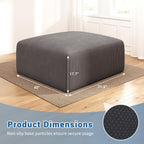 40" Oversized Square Corduroy Ottoman Pouf - Poofy Soft Foot Rest with Foam Chunk Filling, Movable Large Ottoman Pouf Footstool for Living Room Sofa Couch Bedroom, Grey(1 Piece)