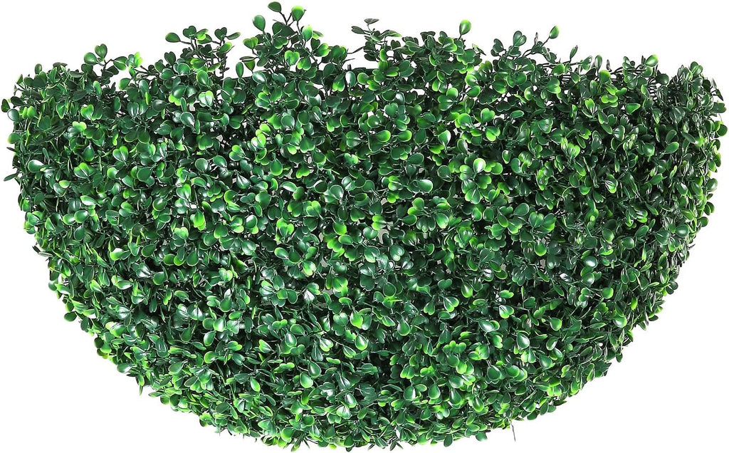 VEVOR 2 Pcs 20” Artificial Plant Topiary Ball, Faux Boxwood Balls with 2 LED Light String, All-Year Green Faux Plant Decorative Balls for Backyard, Balcony,Garden, Wedding and Home Décor