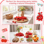 Ripeng 10 Pack Artificial Cherry Tomatoes 7.09" Long Artificial Fruit Lifelike Simulation Tomato Red Tomatoes Decoration Fake Tomato Faux Fruit Fake Vegetables Props for Home Kitchen Cabinet Decor