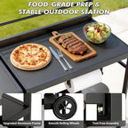 LEVELEVE Modular Outdoor Kitchen Island 5-Piece Set, Aluminum Outdoor Prep Station Grill Cart with Independent Sink, Storage Cabinets & Shelves for Backyard Patio Deck