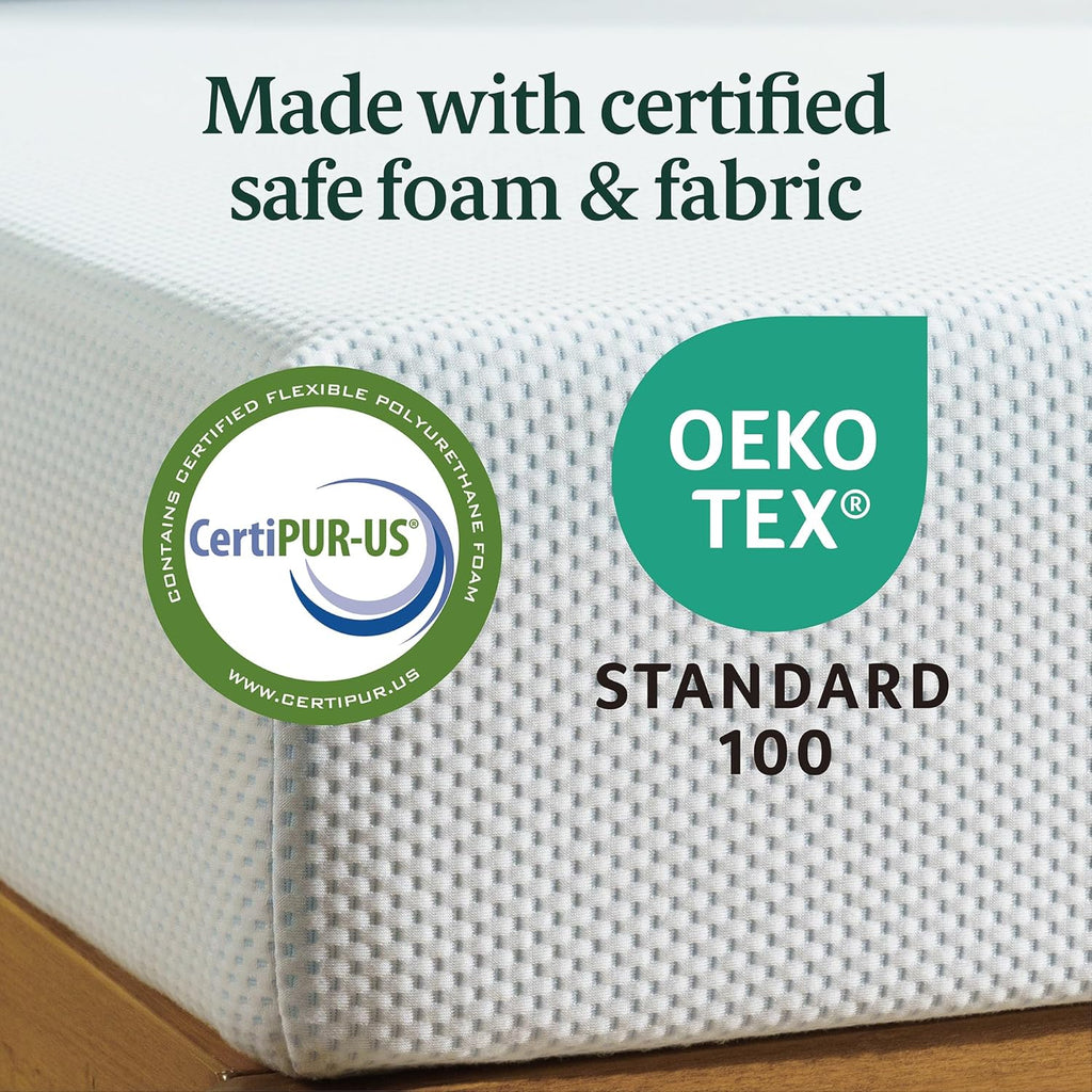 Zinus 10 Inch Green Tea Cooling Memory Foam Mattress [New Version], Queen, Fiberglass Free, Medium Firmness, Cooling Gel Foam, Certified Safe Foams & Fabric, Mattress in A Box