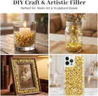 DomeStar 520PCS Small Fake Gold Ice Rocks, Acrylic Ice Fake Plastic Gold Nuggets Gems Marbles for Vases Fillers Table Scatters Birthday Wedding Party Decoration(0.4 x 0.6 inch)